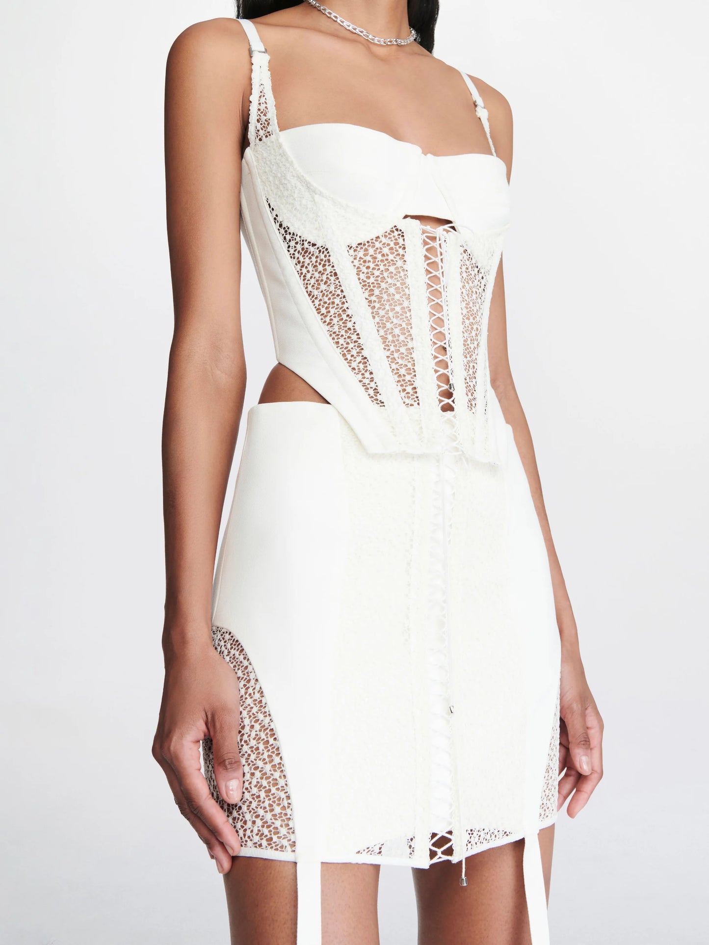 Dion Lee Lace Up Corset & Skirt