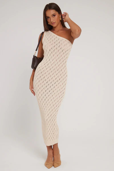 Sndays The Label Claire One Shoulder Maxi Sand