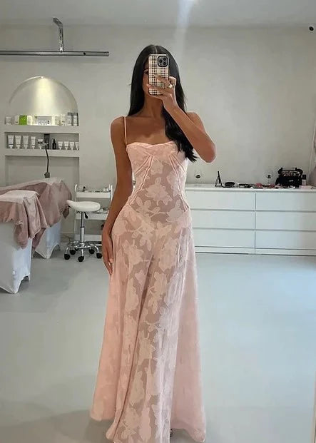 House of Cb Seren Maxi Gown Pink