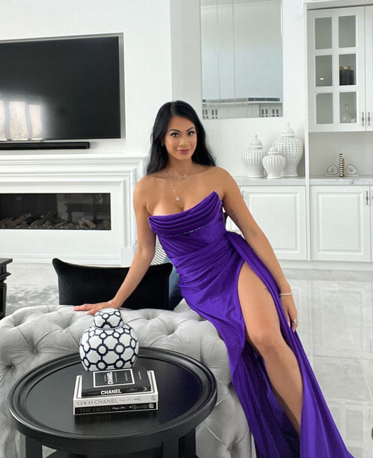 Albina Dyla Purple Corset Gown