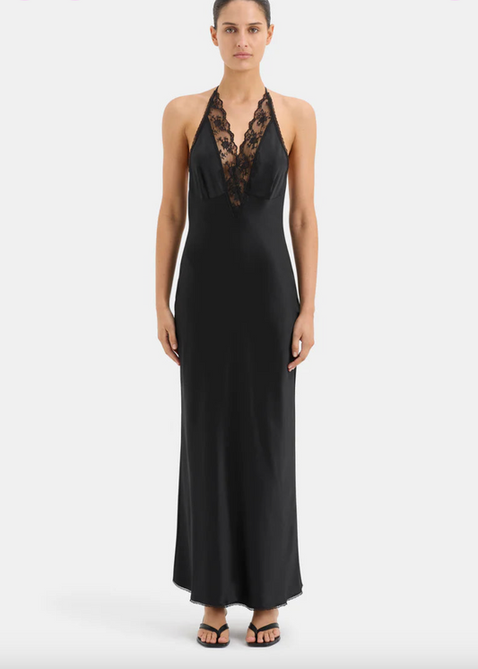 Sir the Label Aries Halter Gown Black