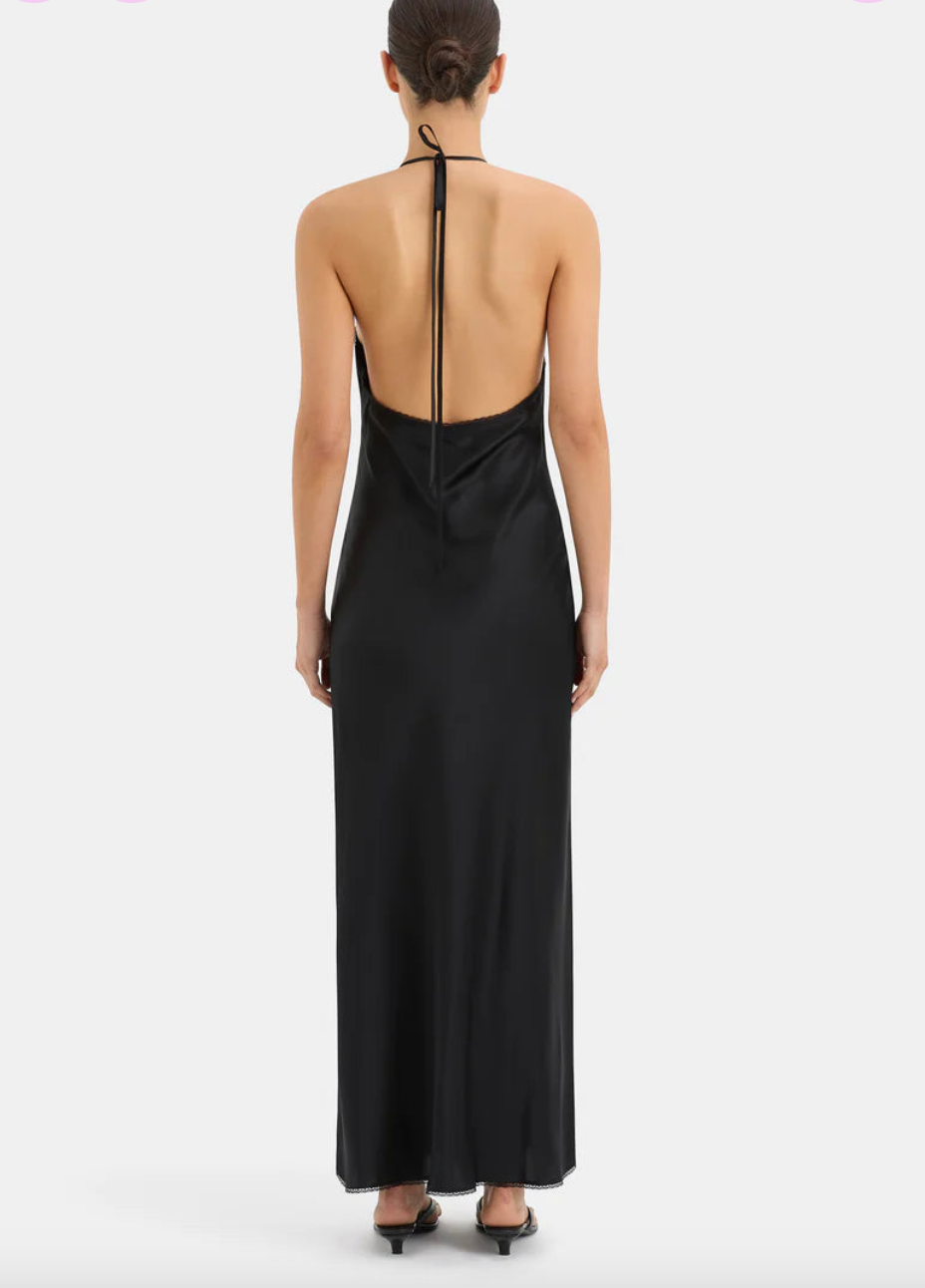 Sir the Label Aries Halter Gown Black