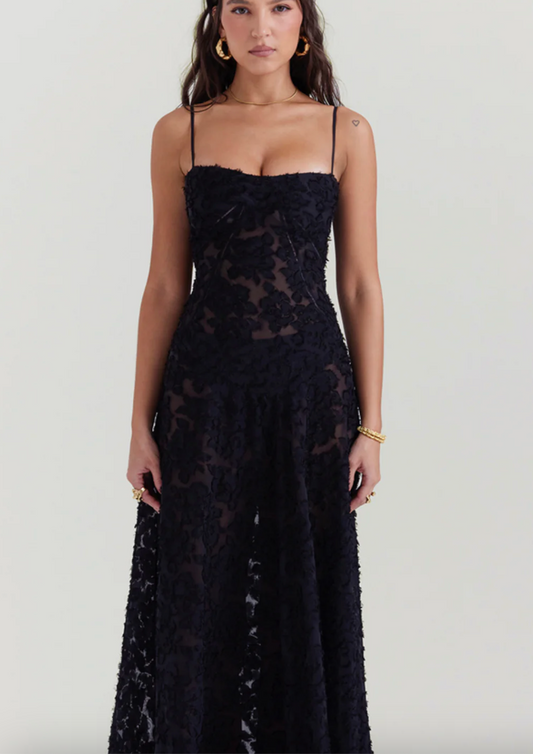 House of CB Seren Maxi Gown Black Lace