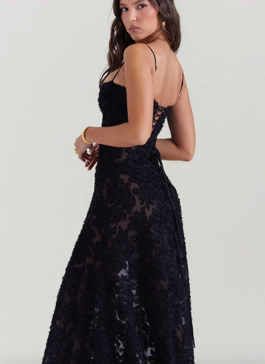 House of CB Seren Maxi Gown Black Lace