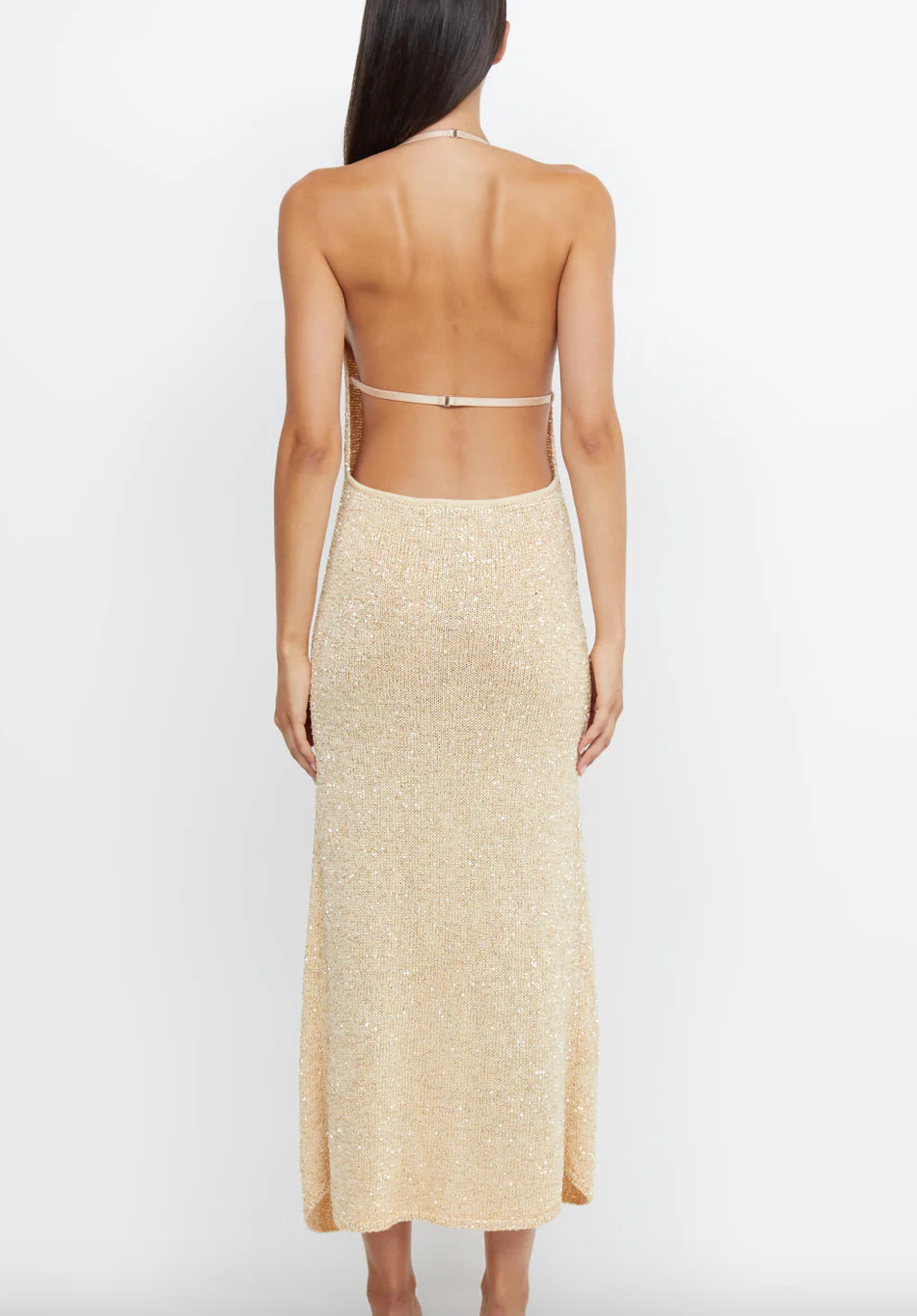 Bec & Bridge Sadie Knit Sequin Midi Gold