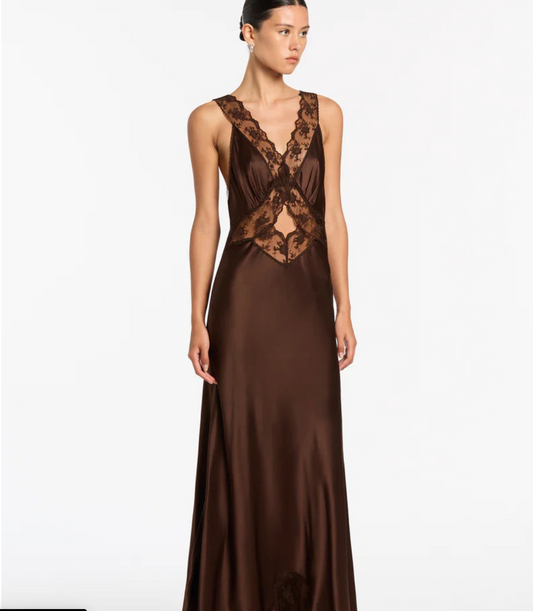 Sir the Label Aries Cutout Midi Brown