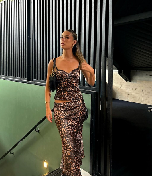 Lioness cheetah print midi set