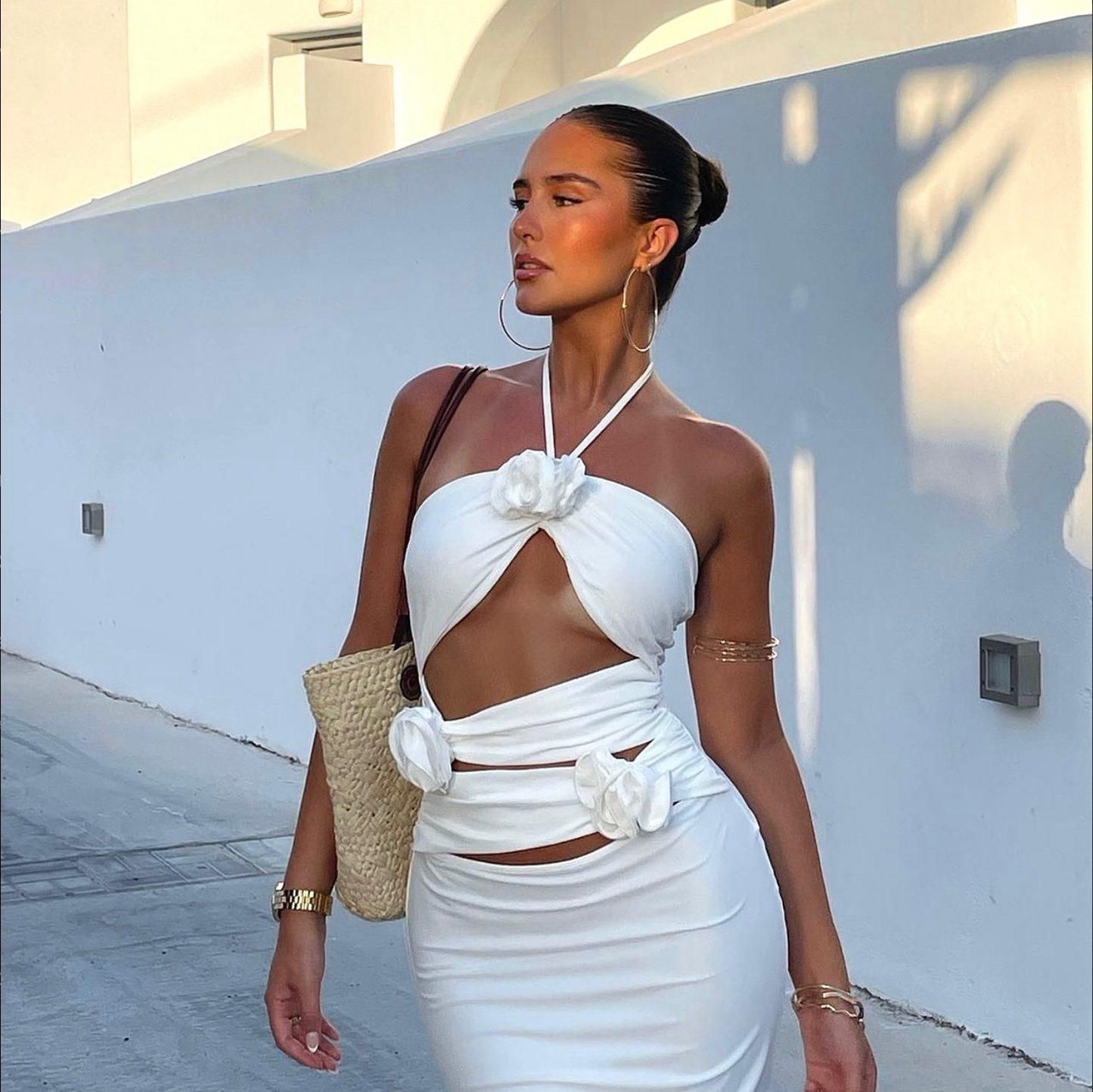 Casey Cut Out Maxi in White