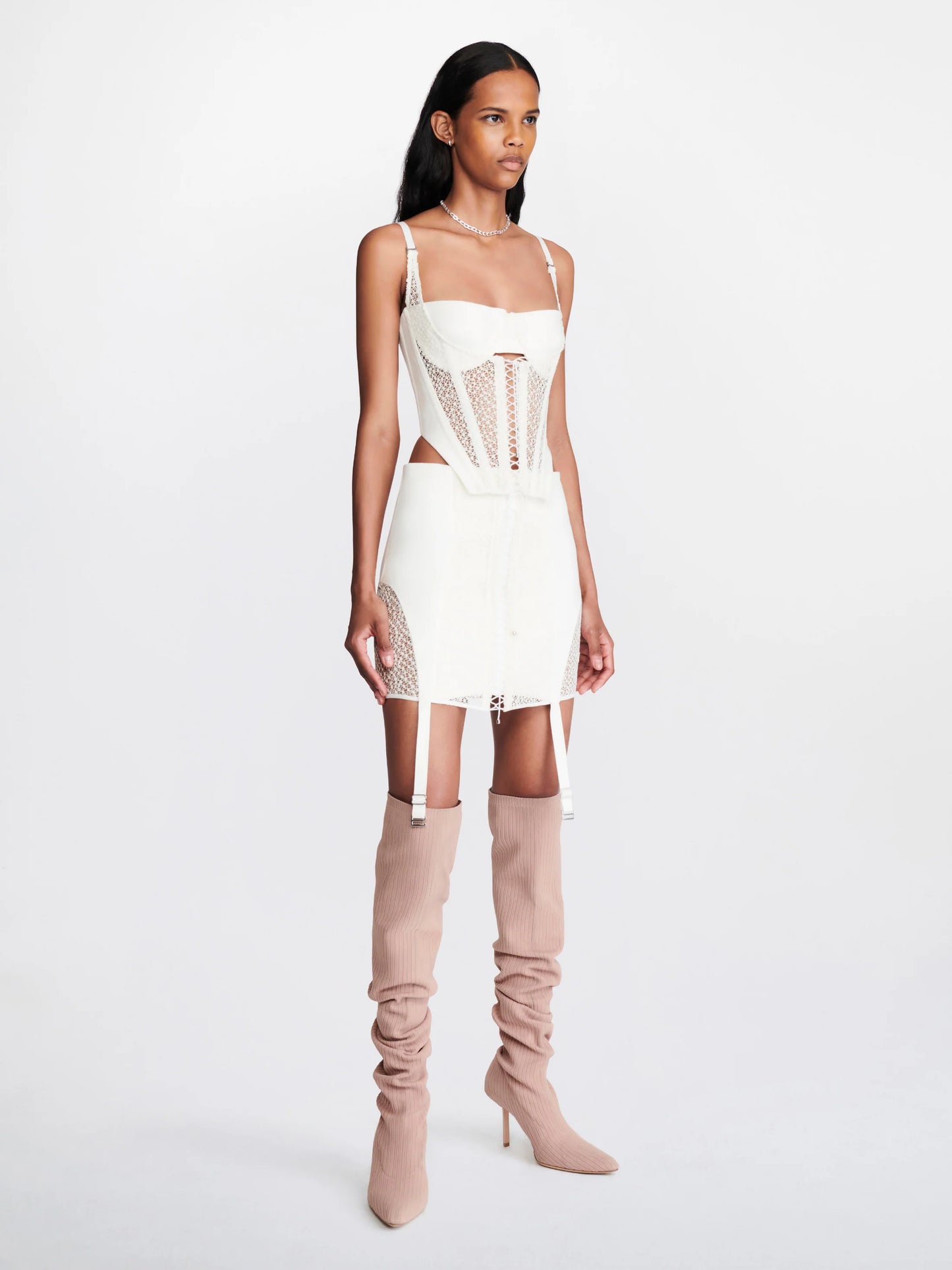 Dion Lee Lace Up Corset & Skirt